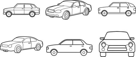 Capturer le essence voiture ligne art vecteurs pour votre dessins vecteur