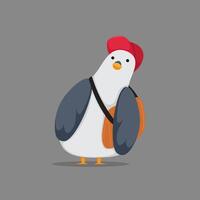 vecteur illustration de une courrier transporteur Pigeon avec une rouge chapeau