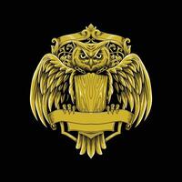 hibou luxe classique logo vecteur