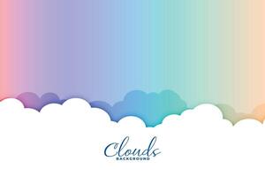 des nuages Contexte avec coloré arc en ciel ciel conception vecteur