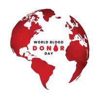 monde du sang donneur journée Contexte avec Terre carte vecteur