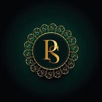 Royal p et s lettre d'or luxe logo concept conception vecteur
