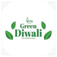 content vert diwali salutation carte avec feuilles conception vecteur