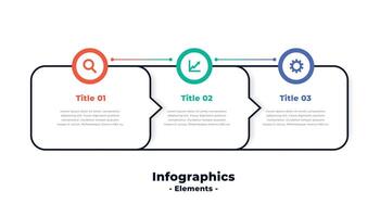 Trois pas moderne directionnel infographie modèle conception vecteur