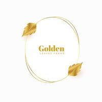 luxe ovale Cadre avec brillant d'or feuilles salutation conception vecteur