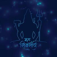 Seigneur shiva figure avec univers Contexte maha shivratri Festival salutation vecteur