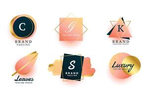 luxe logos ou mariage monogrammes collection conception vecteur