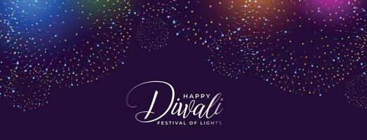content diwali fête bannière dans feu d'artifice concept vecteur
