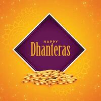 content dhanteras d'or pièces de monnaie Festival Contexte conception vecteur