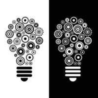 idée et innovation ampoule et engrenages Contexte vecteur