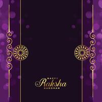 élégant violet raksha bandhan salutation carte conception vecteur