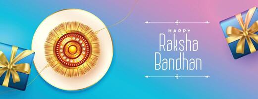 moderne style raksha bandhan Festival fête réaliste bannière vecteur