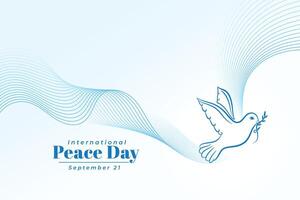 moderne style international paix journée Contexte avec Colombe vecteur illustration