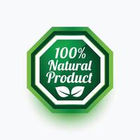 Naturel produit vert étiquette ou autocollant conception vecteur
