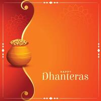 content dhanteras Festival carte avec texte espace vecteur