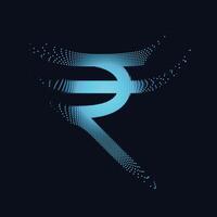 numérique roupie symbole fabriqué avec particules vecteur