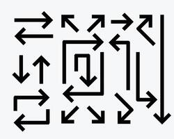 ensemble de directionnel flèches dans audacieux ligne style vecteur