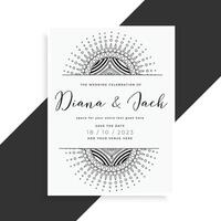 mandala style mariage modèle carte pour invitation vecteur