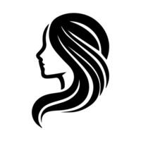 femme tête silhouette, visage profil, vignette. main tiré vecteur illustration, isolé sur blanc Contexte. conception pour invitation, salutation carte, ancien style.