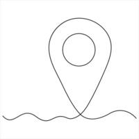 continu Célibataire ligne art dessin de route emplacement concept pointeurs Voyage vecteur illustration