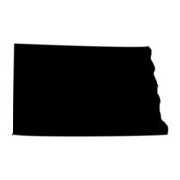 Carte du Dakota du Nord sur fond blanc vecteur
