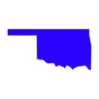 Carte de l'Oklahoma sur fond blanc vecteur