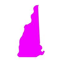 Carte du New Hampshire sur fond blanc vecteur
