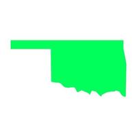 Carte de l'Oklahoma sur fond blanc vecteur