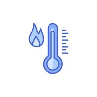 chaleur thermomètre icône - vecteur la mesure symbole chaud, froid, temps illustration. icône isolé sur blanc arrière-plan,