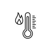 chaleur thermomètre icône - vecteur la mesure symbole chaud, froid, temps illustration. icône isolé sur blanc arrière-plan,