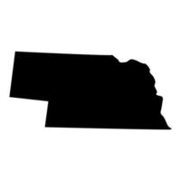Carte du Nebraska sur fond blanc vecteur