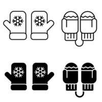 Mitaines icône vecteur ensemble. hiver illustration signe collection. tissu symbole ou logo.