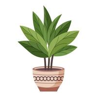vert plante dans une beige pot vecteur