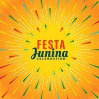 festa Junina fête carte avec éclatement confettis vecteur