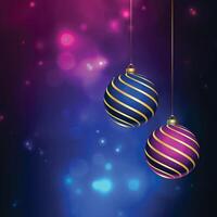 brillant joyeux Noël Contexte avec babioles décoration vecteur