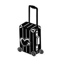 silhouette de une Voyage valise. vecteur illustration conception.