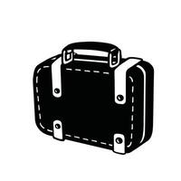 valise, Voyage sac. main bagage type silhouette tiré par main. vecteur illustration