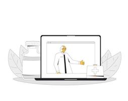 en ligne médical consultation. télémédecine. médecin loin conseiller. santé se soucier par l'Internet. soins de santé prestations de service. vecteur