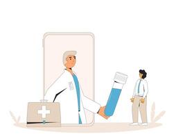 en ligne médical consultation. télémédecine. médecin loin conseiller. santé se soucier par l'Internet. soins de santé prestations de service. vecteur