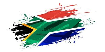 Sud Afrique drapeau avec brosse peindre style et demi-teinte effet. Sud Afrique drapeau Contexte avec grunge concept vecteur
