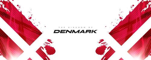 nationale drapeau de Danemark dans brosse peindre style avec demi-teinte et embrasé lumière effets. danois drapeau Contexte avec grunge concept vecteur