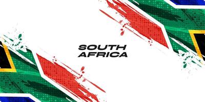 Sud Afrique drapeau avec brosse peindre style et demi-teinte effet. Sud Afrique drapeau Contexte avec grunge concept vecteur