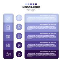 vecteur étiquette imbriqué modèle conception infographie pour affaires concept 5 marcher.