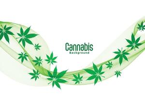 flottant vert cannabis marijuana feuilles Contexte conception vecteur