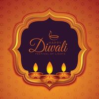 content diwali religieux Festival salutation Contexte avec diya conception vecteur