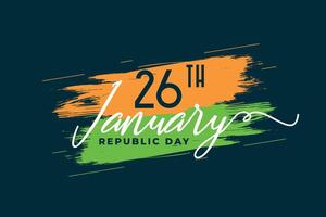 26e janvier république journée bannière avec grungy Indien drapeau vecteur