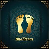 content dhanteras Contexte avec d'or Dieu pieds impression vecteur