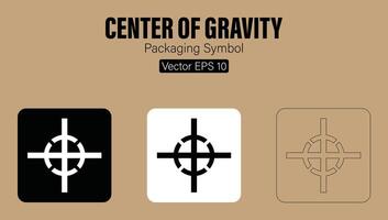 centre de la gravité emballage symbole vecteur