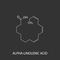 alpha linoléique acide moléculaire squelettique chimique formule vecteur