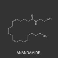 anandamide moléculaire squelettique chimique formule vecteur